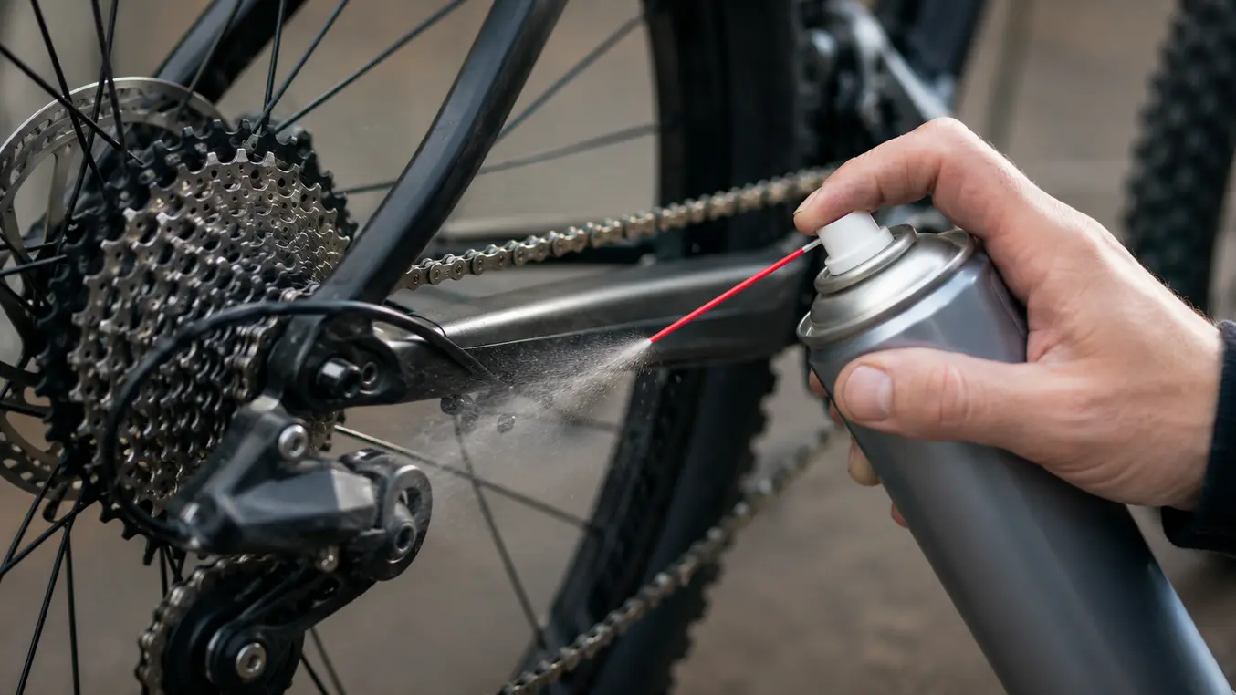 Fietsketting met siliconenspray
