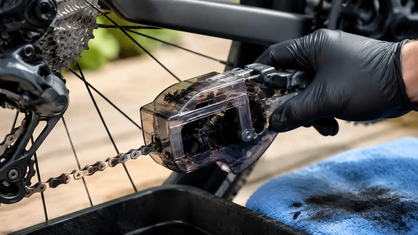 Fietsketting reiniger apparaat