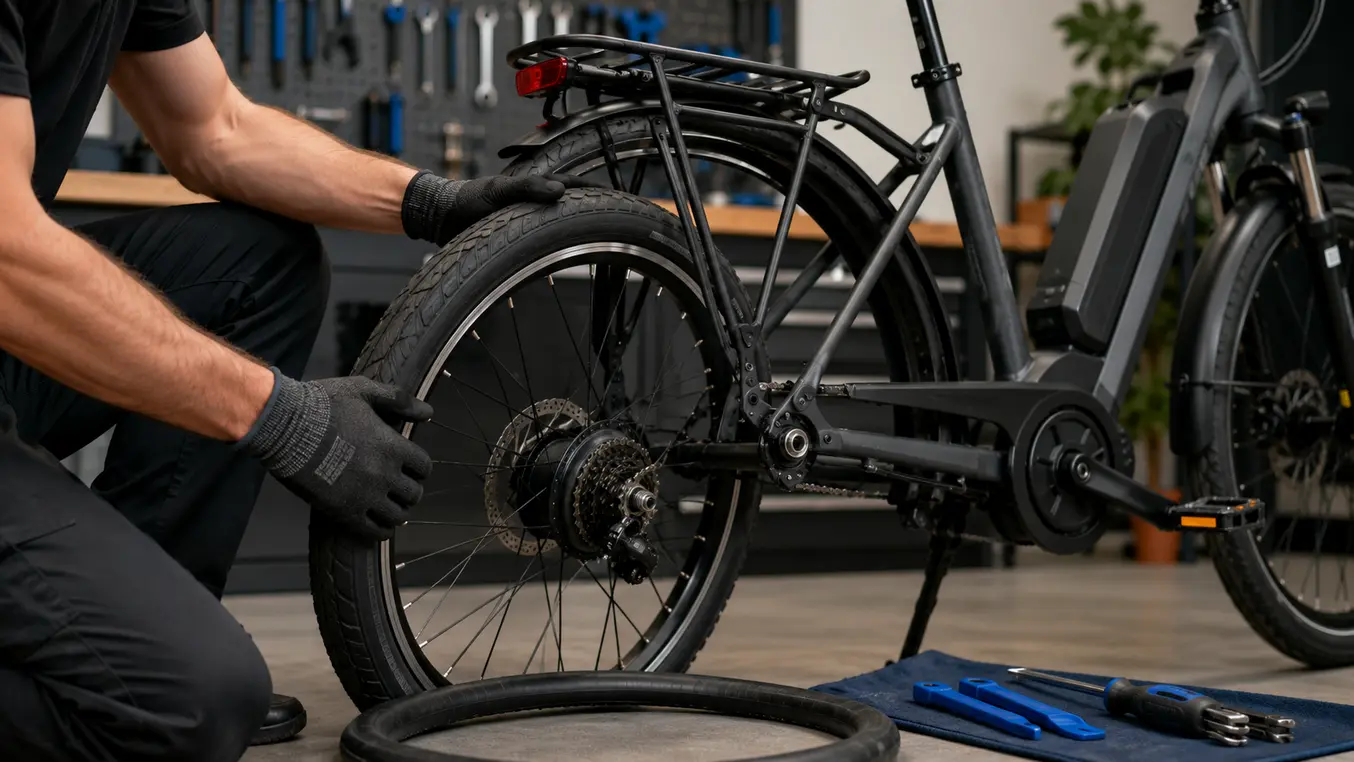 Achterband elektrische fiets vervangen