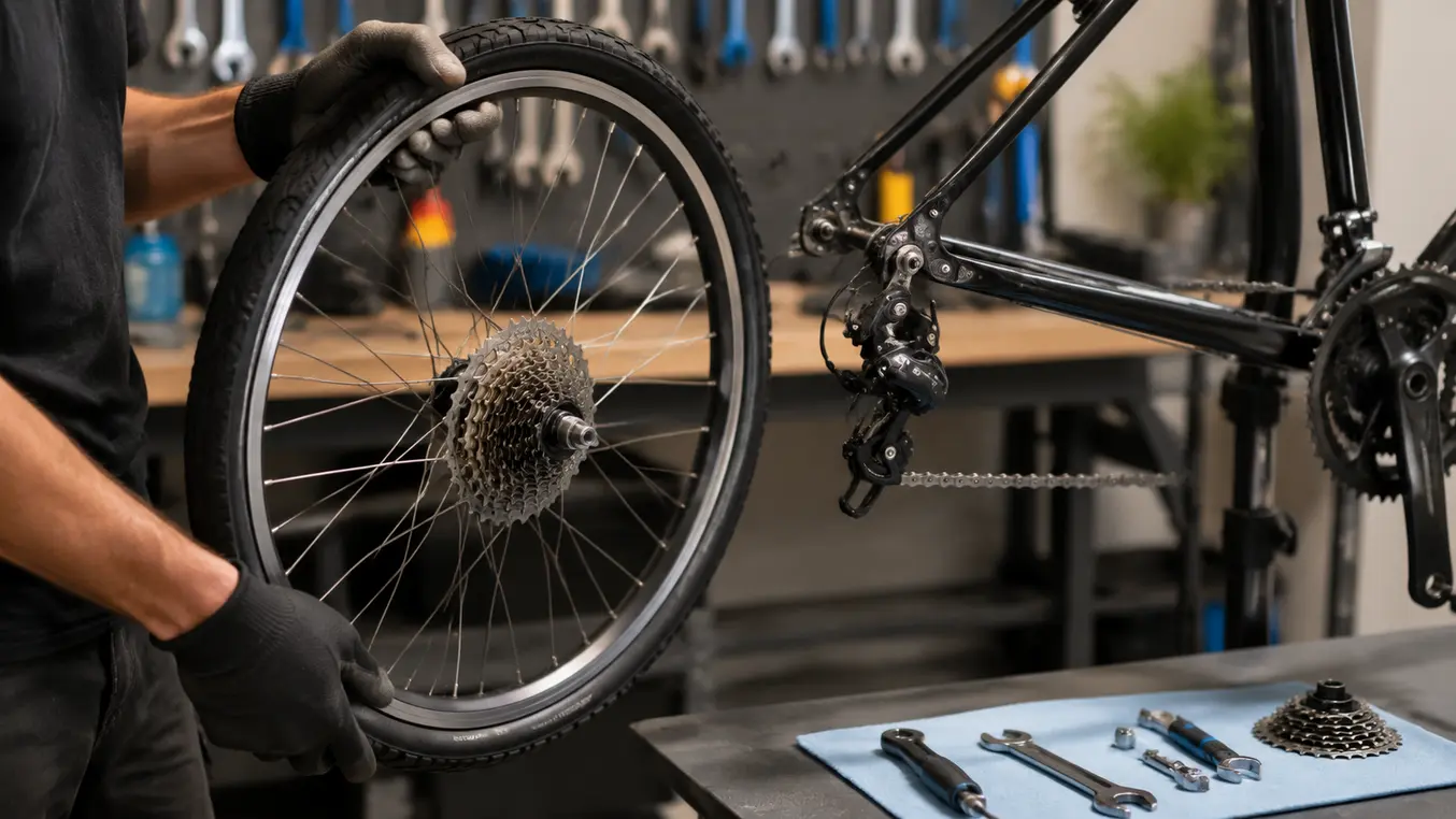 Achterwiel fiets vervangen 7 versnellingen